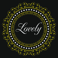 Victorian Circle Ornament Badge Decorative Style Classic Frame Template