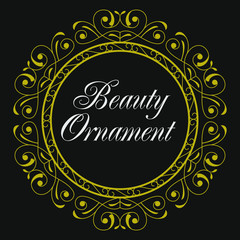Victorian Circle Ornament Badge Decorative Style Classic Frame Template