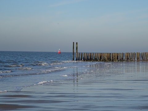 Dutch Coast Beach And Water Line