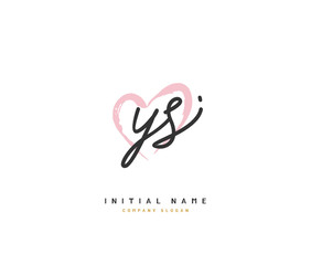 Y S YS Beauty vector initial logo, handwriting logo of initial signature, wedding, fashion, jewerly, boutique, floral and botanical with creative template for any company or business.