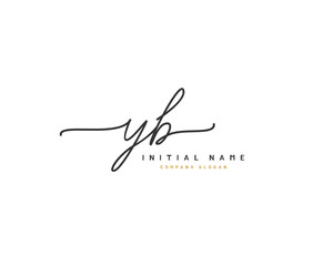 Y  B YB Beauty vector initial logo, handwriting logo of initial signature, wedding, fashion, jewerly, boutique, floral and botanical with creative template for any company or business.
