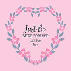 Elegant floral frame design, beautiful leaf pattern, for text be mine. Vector