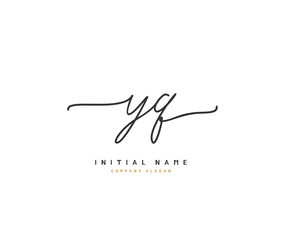 Y Q YQ Beauty vector initial logo, handwriting logo of initial signature, wedding, fashion, jewerly, boutique, floral and botanical with creative template for any company or business.