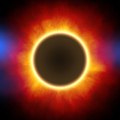 Colorful realistic solar eclipse scene texture background ( High-resolution 3D CG rendering illustration)