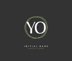 Obraz premium Y O YO Beauty vector initial logo, handwriting logo of initial signature, wedding, fashion, jewerly, boutique, floral and botanical with creative template for any company or business.