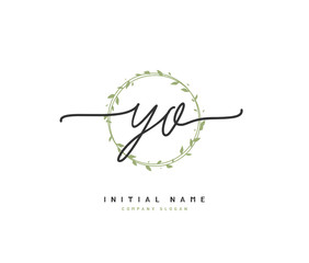 Y O YO Beauty vector initial logo, handwriting logo of initial signature, wedding, fashion, jewerly, boutique, floral and botanical with creative template for any company or business.