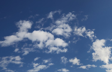 Blue sky with white clouds, natural backgrounds