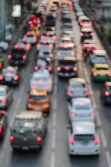 Fototapeta na wymiar Abstract background blur of traffic jam rush hour in big city