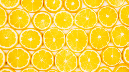 sliced citrus lemons half on a light background