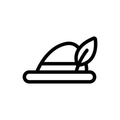 hat icon vector. A thin line sign. Isolated contour symbol illustration
