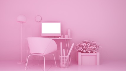 Studio workshop art 3D Rendering - Room color 