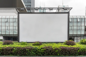 Blank advertising light box in business district