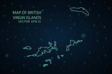 Blue gradient British Virgin Islands map. Detailed, British Virgin Islands map filled with light blue gradient. High resolution. Mercator projection.