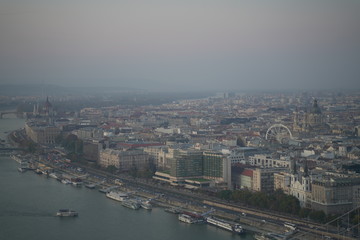 Fototapeta premium Budapest, Hungary. Aerial view of Budapest, Hungary. Buda castle, Chain bridge and Parliament buildings