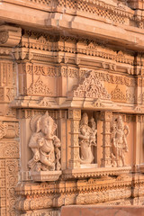 Architectural details of Shree Swaminarayan temple, a famous temple of Hinduism located in Kolkata, West Bengal, India