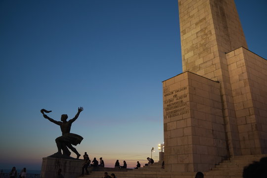 Shilouettte Statue of Liberty on the Gellert Hill, BUdapest, Hungari