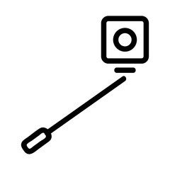 Action camera icon vector. A thin line sign. Isolated contour symbol illustration
