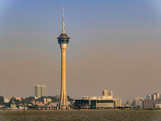 Obraz premium Afternoon sunny view of Macau Tower Convention and Entertainment Center