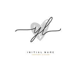 Y L YL Beauty vector initial logo, handwriting logo of initial signature, wedding, fashion, jewerly, boutique, floral and botanical with creative template for any company or business.