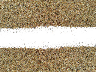 Sand dune with clipping path. Sand dunes isolated on white background. Pile sand beach isolated on white background.