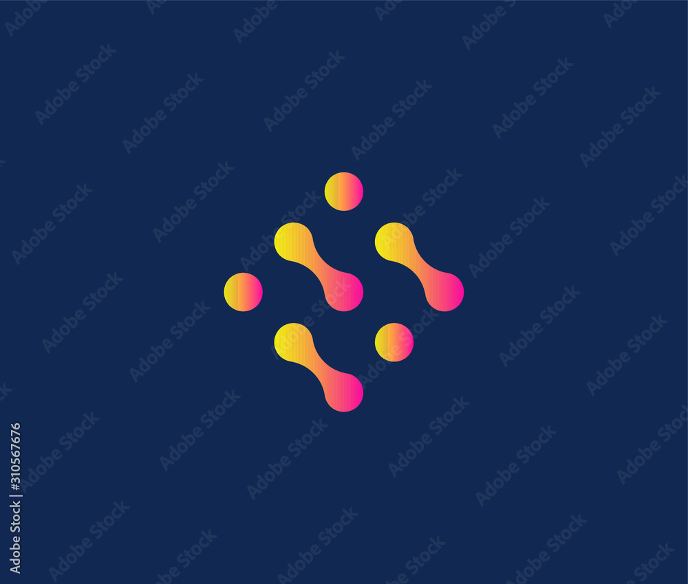 Poster vector graphic geometric tech logo icon vector template design element