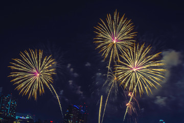 Close-up beautiful fireworks. Multi-colored fireworks. Fireworks. incredible fireworks in the sky.