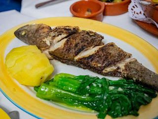 Close up shot of a plate of fried fish