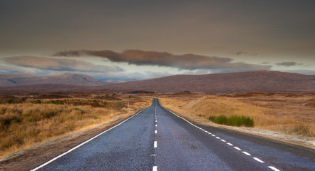 rannoch moor road to glencoe, highlands, scotland, uk. © cliff