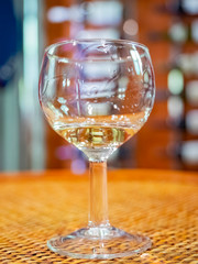 Close up shot of glass cup of wine