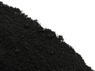Sand dunes isolated on white background. Sand  beach texture. Pile black sand isolated on white...