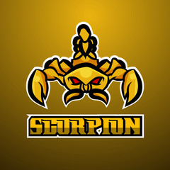 Vector illustration, e sport, gaming team, wildlife or insect concept logo, yellow or gold color.