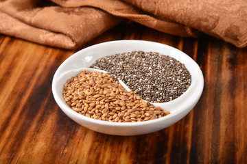 Chia and sesame seeds