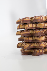 Star shape cookie with chocolate and sugar on the top