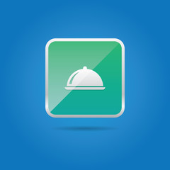 Simple Vector Green Food Tray Icon