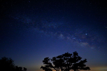 Fototapeta na wymiar 은하수가 보이는 밤 하늘의 아름다운 풍경