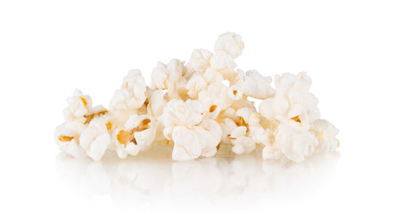 group of popcorn isolated on white background