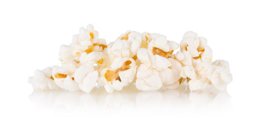 group of popcorn isolated on white background
