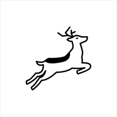 Christmas Deer Icon Vector. Line Deer Vector Logo. Simple and Clean Icon
