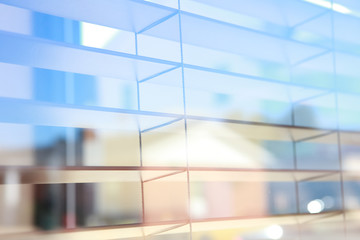 Wooden office blinds on a window for controlling light