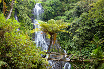 scenic view of banyumala waterfall in bali indonesia