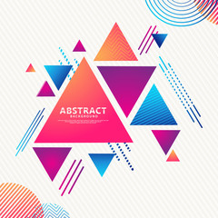 Dynamic and futuristic abstract minimalist colorful triangles with modern pattern background