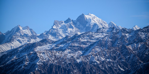 Fototapeta na wymiar Mount Swargarohini as seen during a trek in Garhwal Himalayas. It symbolizes path to heaven .