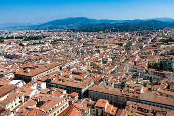 Naklejka na ściany i meble Cityscape of Red Roofs in Florence Italy