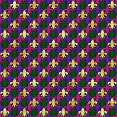 Mardi Gras Seamless Pattern - Festive repeating pattern design for Mardi Gras