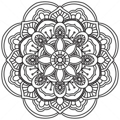 black and white mandala premium design