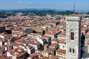 Bell Tower and Cityscape in Florence Italy