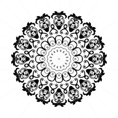 black and white mandala premium design 