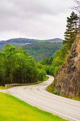 Road through mountains in Norway