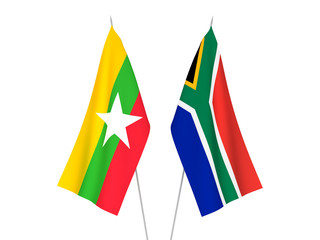 Republic of South Africa and Myanmar flags