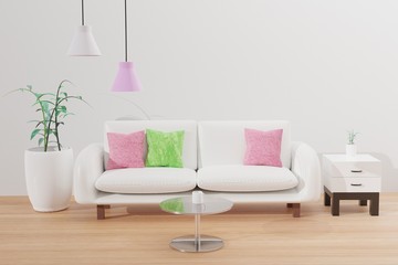living room interior mockup background wall